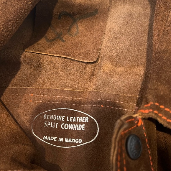 Vtg El Toro Bravo Jacket Mens 42 Brown Suede Split Cowhide Western Rodeo - Picture 5 of 7